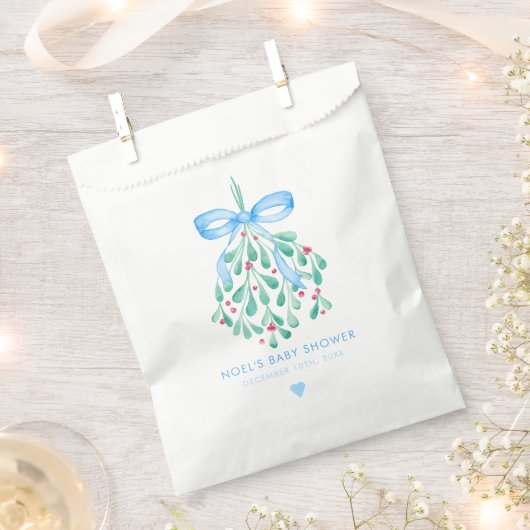 Blue Mistletoe Baby Shower Fevor Bag Geschenktütchen (Ausgeschnitten)
