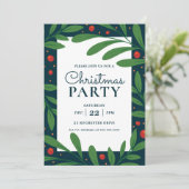 Blue Mistletoe | Einladung von Feiertagen (Stehend Vorderseite)