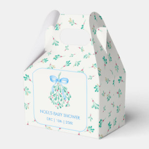 Blue Mistletoe Winter Baby Shower Fevor Box Geschenkschachtel