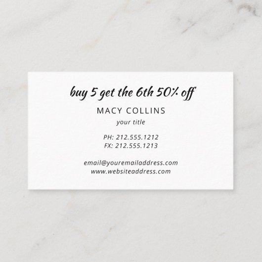 Blue Misty Water Color Mountains Loyalität Karte (Rückseite)