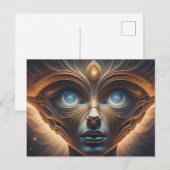 Blue Mit Augen Alien Postkarte (Vorne/Hinten)