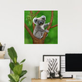 Blue-Mit Augen Baby Koala Bear Poster (Heimbüro)