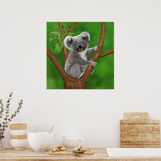 Blue-Mit Augen Baby Koala Bear Poster (Küche)