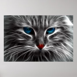 Blue Mit Augen Cat Animal Foto Nature Wall Poster
