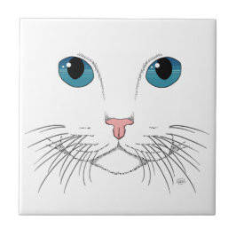 Blue Mit Augen Cat Keramik Tile Fliese