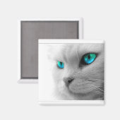 Blue Mit Augen Cat Magnet (Vorderseite/Rückseite)