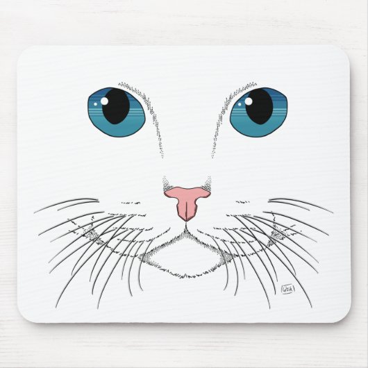 Blue Mit Augen Cat Mouse Pad Mousepad (Vorne)