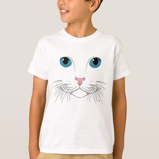 Blue Mit Augen Cat T - Shirt (Vorderseite)