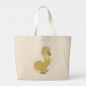 Blue Mit Augen Cat Tote Bag Jumbo Stoffbeutel (Rückseite)