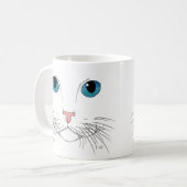 Blue Mit Augen Chat Kaffee Tasse (Vorderseite Links)