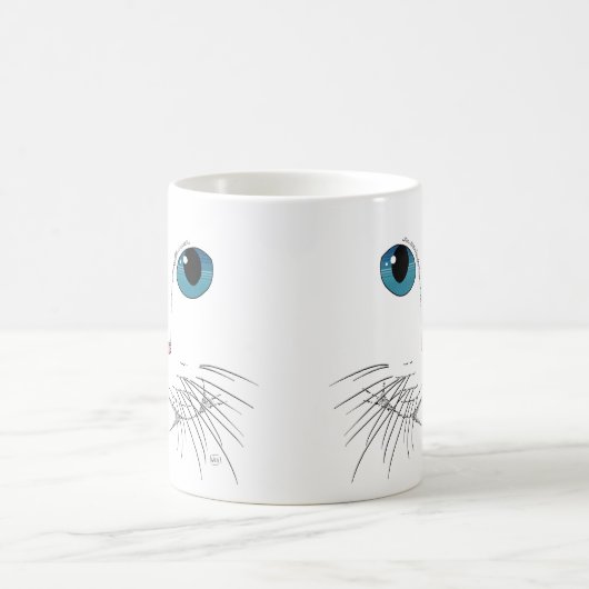 Blue Mit Augen Chat Kaffee Tasse (Mittel)
