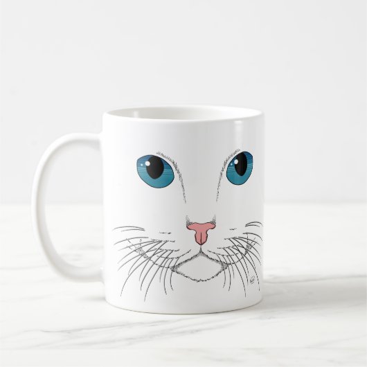Blue Mit Augen Chat Kaffee Tasse (Links)