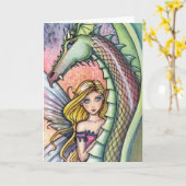 Blue Mit Augen Dragon Faiasy Fantasy Card Karte (Gelbe Blume)