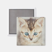 Blue Mit Augen Kitty Magnet (Vorderseite/Rückseite)