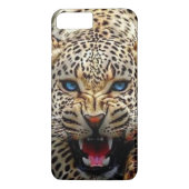 Blue mit Augen Leopard iPhone Case (Rückseite)