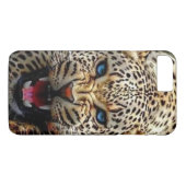 Blue mit Augen Leopard iPhone Case (Rückseite (Horizontal))