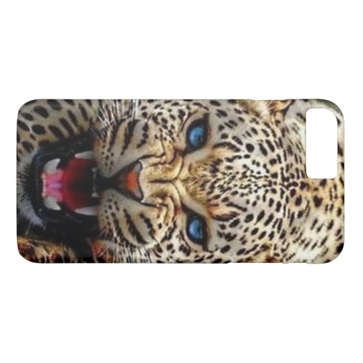 Blue mit Augen Leopard iPhone Case (Rückseite (Horizontal))
