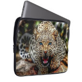 Blue Mit Augen Leopard Laptopschutzhülle (Vorne Rechts)