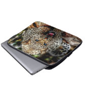 Blue Mit Augen Leopard Laptopschutzhülle (Vorne Knopf)
