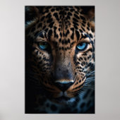 Blue Mit Augen Leopard Poster (Vorne)