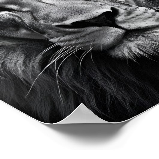 Blue Mit Augen Lion Poster (Ecke)