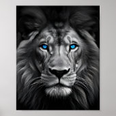 Blue Mit Augen Lion Poster (Vorne)