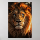 Blue Mit Augen Lion Poster (Vorne)