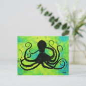 Blue Mit Augen Octopus - Postkarte (Stehend Vorderseite)