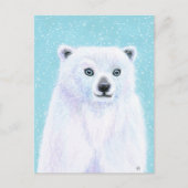 Blue Mit Augen Polar Bear Winter Postkarte (Vorderseite)