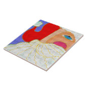 Blue Mit Augen Santa Abstrakte Art Fliese (Seite)