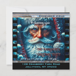 Blue Mit Augen Santa Snowy Schönes Weihnachtsfest  Einladung