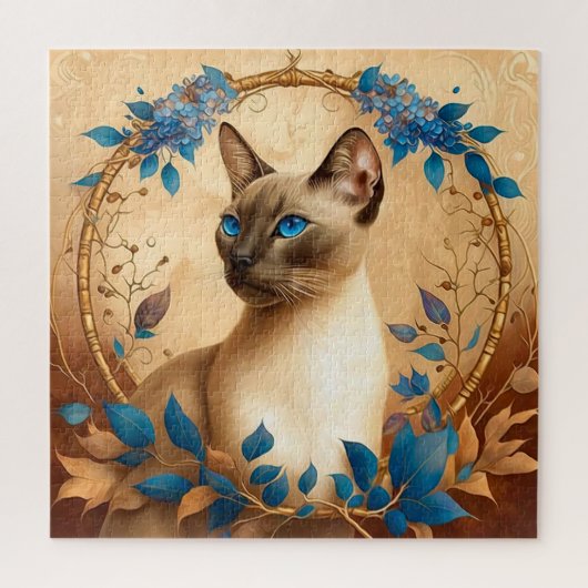 Blue Mit Augen Siamese Cat Jigsaw Puzzle (Vertikal)
