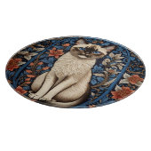 Blue Mit Augen Siamese Cat William Morris Inspirie Schneidebrett (Ecke)