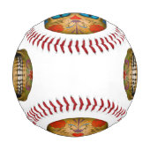 Blue Mit Augen Sugar Skull Zombie Baseball (Vorderseite)