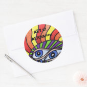 Blue Mit Augen Sun Stickers (Umschlag)