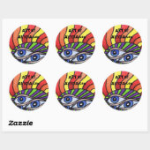 Blue Mit Augen Sun Stickers (Blatt)