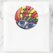 Blue Mit Augen Sun Stickers (Tasche)