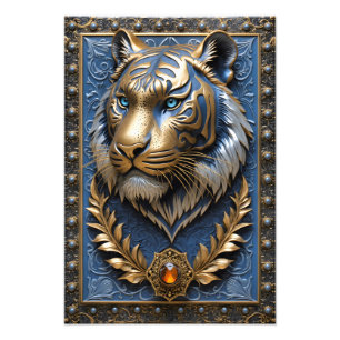 Blue Mit Augen Tiger Fotodruck