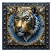 Blue Mit Augen Tiger Poster (Vorderseite)