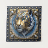Blue Mit Augen Tiger Wandteppich (Vorderseite)
