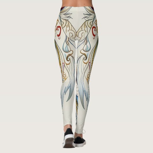 Blue Mit Augen Wolf Dream Catcher Leggings (Rückseite)