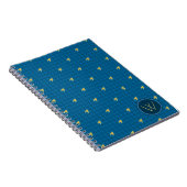 Blue mit Gold Accent Hahnentrittmuster Notebook Notizblock (Rechte Seite)