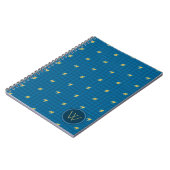 Blue mit Gold Accent Hahnentrittmuster Notebook Notizblock (Linke Seite)