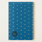 Blue mit Gold Accent Hahnentrittmuster Planner Planer (Rückseite)