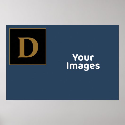 Blue mit Gold-Produktfamilie Erstklassiges Foto-Di Poster (Vorne)