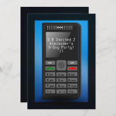 Blue mit Handy Teen Geburtstagsparty Einladung (Vorne/Hinten)