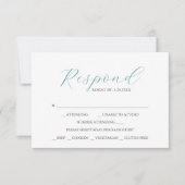 Blue mit Meal Choice Monogram RSVP Cards Karte (Vorderseite)