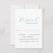 Blue mit Meal Choice Monogram RSVP Cards Karte (Vorderseite)