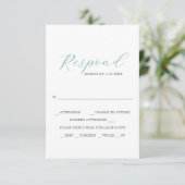 Blue mit Meal Choice Monogram RSVP Cards Karte (Stehend Vorderseite)