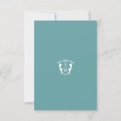 Blue mit Meal Choice Monogram RSVP Cards Karte (Rückseite)